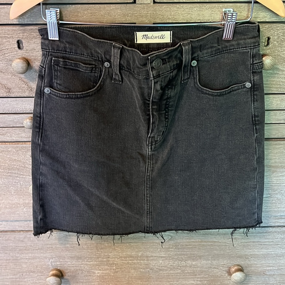 Madewell Skirt Women's Stretch Denim Straight Mini Black Wash